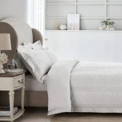 Best Pirce 🥰 Dorma Purity Dorma Purity Paloma 100% Cotton White Jacquard Duvet Cover ✨ -Dunelm Online Shop 1000167044 alt02