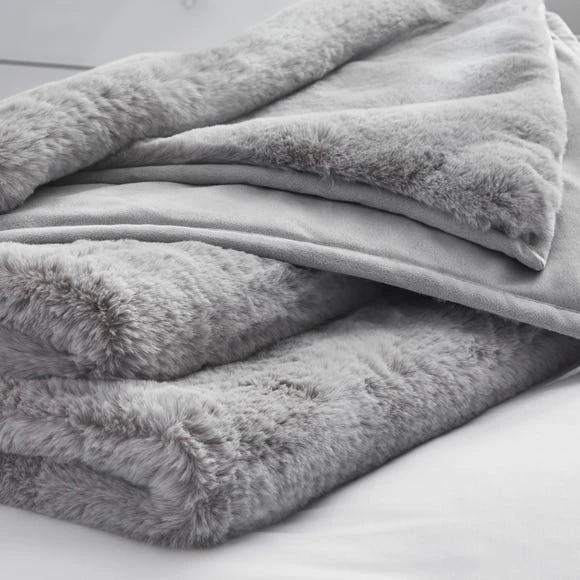 Budget ⌛ Dorma Purity Dorma Purity Faux Fur Grey Bedspread ❤️ 2 Budget ⌛ Dorma Purity Dorma Purity Faux Fur Grey Bedspread ❤️ - Image 2
