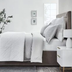Best Pirce 👏 Dorma Purity Dorma Purity Marlia Silver Cotton Jacquard Duvet Cover and Pillowcase Set 🎁 -Dunelm Online Shop 1000181187 alt03