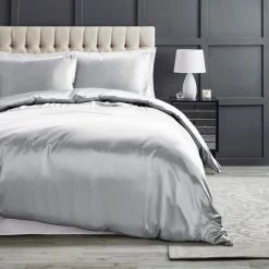 Buy ✨ Dorma Dorma Silver 100% Silk Duvet Cover ✨ -Dunelm Online Shop 1000182283 alt01
