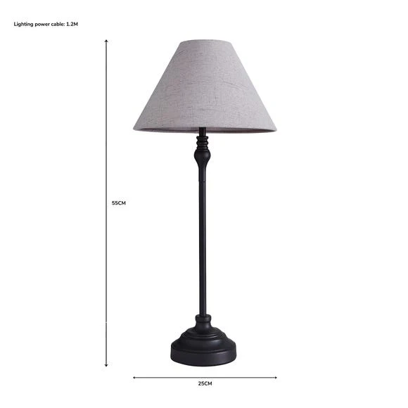 Buy π Dorma Dorma Bedford Table Lamp Black π 6 Buy π Dorma Dorma Bedford Table Lamp Black π - Image 6