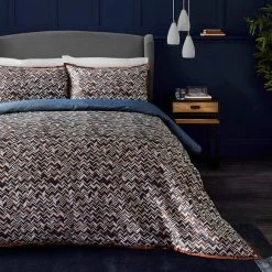 Cheap ✨ Dorma Dorma Bodhi Navy 100% Cotton Reversible Duvet Cover and Pillowcase Set 🧨 -Dunelm Online Shop 1000187073 alt01