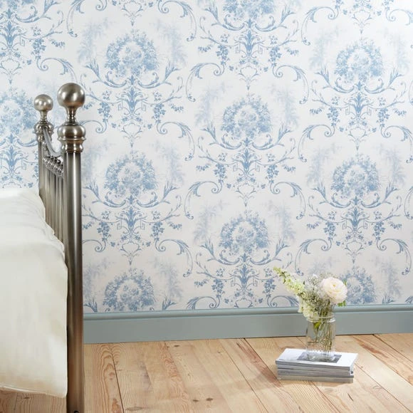 New ✔️ Dorma Dorma Toile Blue Wallpaper ⭐ 1 New ✔️ Dorma Dorma Toile Blue Wallpaper ⭐