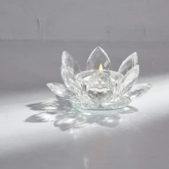 Hot Sale ๐งจ Dorma Dorma Glass Lotus Tealight Holder โ๏ธ