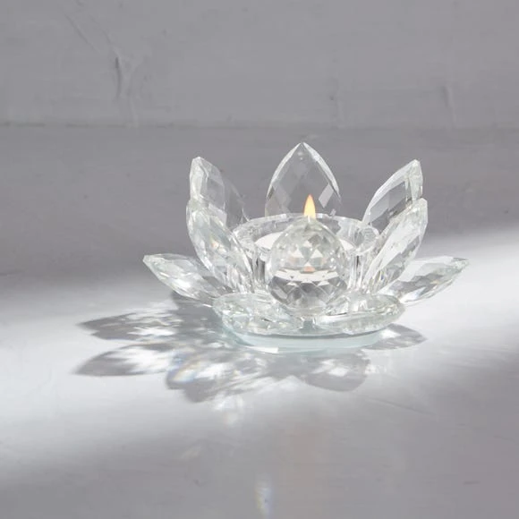 Hot Sale 🧨 Dorma Dorma Glass Lotus Tealight Holder ✔️ 1 Hot Sale 🧨 Dorma Dorma Glass Lotus Tealight Holder ✔️
