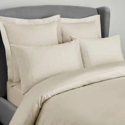 Deals ⌛ Dorma Dorma 300 Thread Count 100% Cotton Sateen Plain Cream Duvet Cover ✨ -Dunelm Online Shop 30624254 alt02