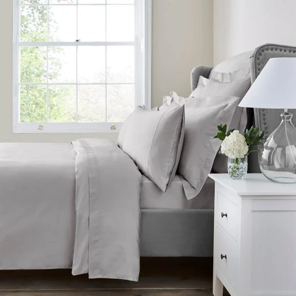 Cheap 🤩 Dorma Dorma 300 Thread Count 100% Cotton Sateen Plain Silver Duvet Cover 🔔 2 Cheap 🤩 Dorma Dorma 300 Thread Count 100% Cotton Sateen Plain Silver Duvet Cover 🔔 - Image 2