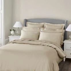 Hot Sale ❤️ Dorma Dorma 300 Thread Count 100% Cotton Sateen Plain Natural Duvet Cover ✔️