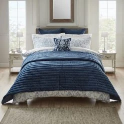 Coupon 👏 Dorma Dorma Remington Cotton Velvet Blue Bedspread 🌟
