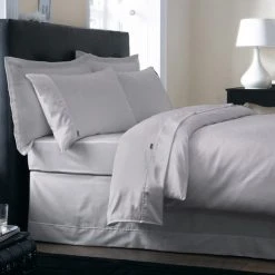 Budget 🔔 Dorma Dorma 500 Thread Count 100% Cotton Sateen Silver Duvet Cover ❤️