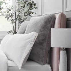 Buy 😉 Dorma Purity Dorma Purity Faux Fur Grey Continental Pillowcase 🛒