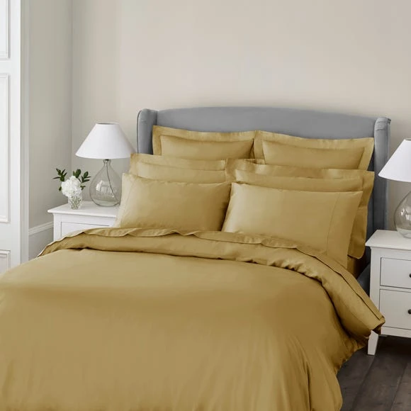 Hot Sale 🌟 Dorma Dorma 300 Thread Count 100% Cotton Sateen Plain Ochre Duvet Cover ⭐ 1 Hot Sale 🌟 Dorma Dorma 300 Thread Count 100% Cotton Sateen Plain Ochre Duvet Cover ⭐