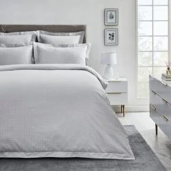 Best Pirce ๐ Dorma Purity Dorma Purity Marlia Silver Cotton Jacquard Duvet Cover and Pillowcase Set ๐