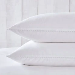 Promo ❤️ Dorma Purity Dorma Purity Nimes 300 Thread Count Cotton Sateen Oxford Pillowcase Pair 🎁