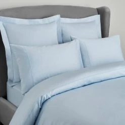 Flash Sale ⭐ Dorma Dorma 300 Thread Count 100% Cotton Sateen Plain Blue Duvet Cover ⭐ -Dunelm Online Shop 30748200 alt02