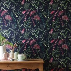 Discount 😉 Dorma Dorma Winter Garden Navy Wallpaper 😍 -Dunelm Online Shop 30757454 alt03