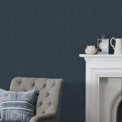 Promo 😀 Dorma Dorma Plain Indigo Ink Wallpaper 👏 -Dunelm Online Shop 30770439 alt06