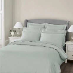 Best deal ⌛ Dorma Dorma 300 Thread Count 100% Cotton Sateen Grey Green Duvet Cover ⭐