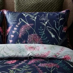 Discount 😀 Dorma Dorma Winter Garden Navy 100% Cotton Reversible Duvet Cover and Pillowcase Set 😀 -Dunelm Online Shop 30772808 alt05